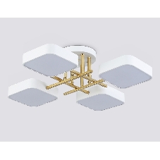Люстра светодиодная на штанге Ambrella light FL516341/4 WH/GD белый/золото 72W 3000-6000K 550*550*150 (без ПДУ)
