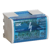 Шины на DIN-рейку в корпусе IEK YND10-2-07-100 (кросс-модуль) ШНК 2х7 L+PEN IEK