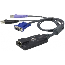 Модуль удлинителя, SVGA+KBD+MOUSE USB 2.0+AUDIO,50 метр., для подкл. комплекта перключат. KN2124v/KN2140v/KN4124v/KN4140v, макс.разреш. 1600х1200, RJ45+HD-DB15+USB A-тип+2xMINI JACK, Female+4xMale, без Б.П.,(Virtual Media DDC2B) USB Virtual Media KVM Adapter Cable with