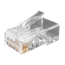 Коннектор Hyperline, RJ45(8p8c), кат. 6, неэкр., для одножильного и многожильного кабеля, 100 шт, прозрачный
