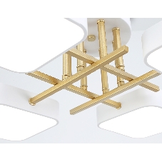 Люстра светодиодная на штанге Ambrella light FL516341/4 WH/GD белый/золото 72W 3000-6000K 550*550*150 (без ПДУ)