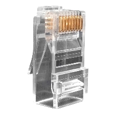 Коннектор Hyperline, RJ45(8p8c), кат. 6, неэкр., для одножильного и многожильного кабеля, 100 шт, прозрачный