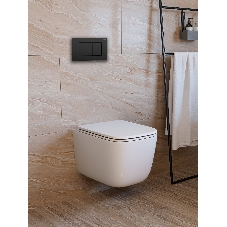 Инсталляция с унитазом комплект BAU NEO 6 в 1: унитаз подвесной безободковый торнадо Bau Dream 51х35, быстросъемное сиденье микролифт, кнопка смыва BAU Stil, черный матовый
