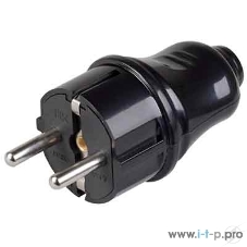 Розетка IEK ERP10-16-01-K02 РПп10-02-Ст разборная прямая с з/к 16А черная