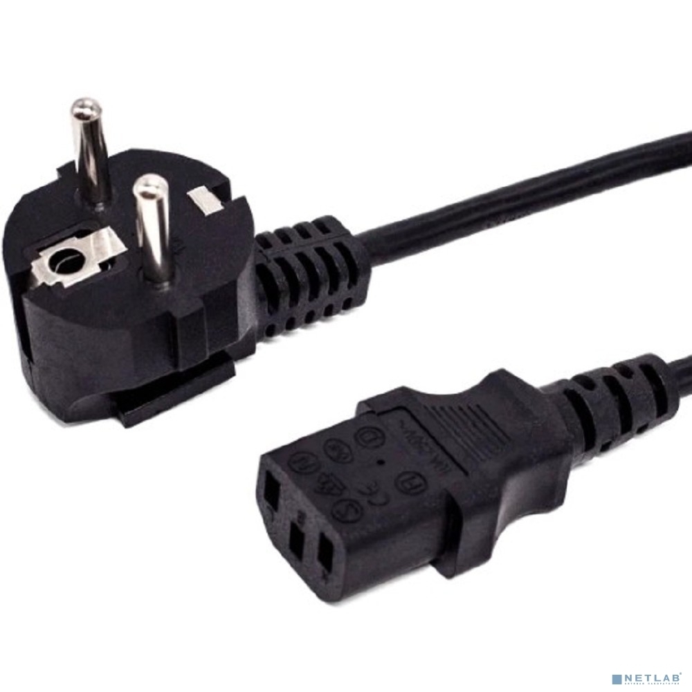 Кабель питания Filum ПВС-АП 3x0.75 CEE 7/7(Schuko) угловая - C13, 220/250В, 10А, чёрный, 1.8м