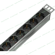 Вертикальный блок розеток Rem-16 с авт. 16А, 20 Shuko, 16A, алюм., 33-48U, колодка