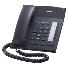 Телефон проводной Panasonic KX-TS2382RUB черный индикатор вызова,повторный набор последнего номера,4 уровня громкости звонка