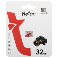 Флеш карта Netac P500 ECO 32Gb MicroSDHC C10 up to 80Mb/s, retail pack with SD Adapter