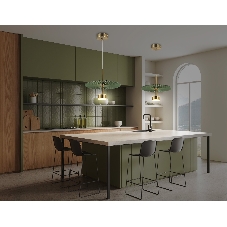Светильник Ambrella light LH72609 BK/GR латунь/зеленый 6W 3000K D300*260-1770