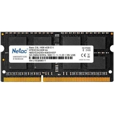 Оперативная память NETAC Basic, DDR3L, 4GB (1x4GB), 1600MHz, CL11, SO-DIMM