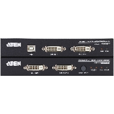 Удлинитель, KVM USB 2xDVI Single Link+AUDIO+RS232, 100 м., 1xUTP, макс.разр.1920х1200 60Hz 90м Cat5e;100м Cat6/6a/1080p 100м HDBaseT;1920x1200 150м cat6/6a LongReach HDBaseT, 2xDVI-D+2MINIJACK+DB9+USB B>3xUSB A, бп 220> 5V, ATEN CE624-AT-G