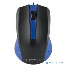 Мышь проводная Oklick 225M черный/синий, 1200 dpi, USB, кнопки - 3