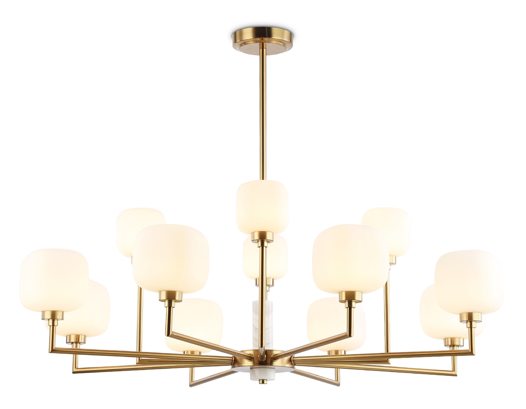 Люстра Ambrella light LH53019/12 BS/FR латунь/белый матовый G9*12 max 40W D910*680