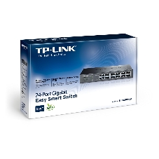 Коммутатор TP-Link SMB TL-SG1024DE 24-Port Gigabit Easy Smart Switch, 24 10/100/1000Mbps RJ45 ports, MTU/Port/Tag-based VLAN, QoS, IGMP Snooping