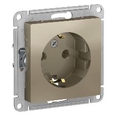 Механизм розетки 1-м СП AtlasDesign с заземл. 16А шампань SchE ATN000543