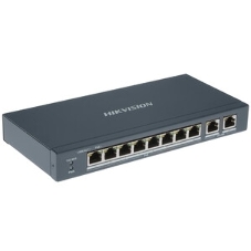 Коммутатор Hikvision DS-3E0310P-E/M, 8×100 Мбит/с PoE+ + 1×1 Гбит/с RJ45 + 1×1 Гбит/с Combo, неуправляемый