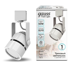 Светильник Gauss трековый цилиндр 12W 950lm 4000K 180-220V IP20 55x190мм белый LED 1/40