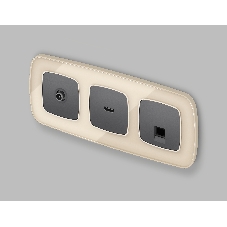 Комплект механизма компьютерной розетки RJ-45 экранированной с автоматической защитной шторкой OMEGA Антрацит серый QUANT (OP6620, VM185) MO662005