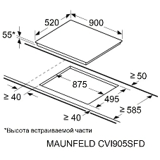 Индукционная варочная панель Maunfeld CVI905SFDGR Inverter