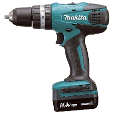 Дрель-шуруповерт аккумуляторная Makita HP347DWE, Аккумуляторная, 14.4В, 2 АКБ, Ударная, Кейс