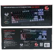 Клавиатура проводная механическая Gembird KB-G600-1, 87кл, Rainbow, коричн.свитчи, 1.8м, черная