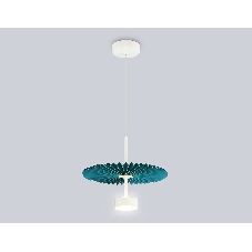 Светильник Ambrella light LH72611 WH/GR белый/бирюзовый 6W 3000K D300*260-1770