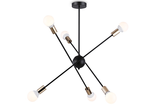 Светильник Ambrella light TR80435/6 BK/GD черный/золото E27/6 max 60W D950*730