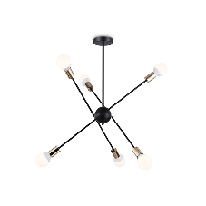 Светильник Ambrella light TR80435/6 BK/GD черный/золото E27/6 max 60W D950*730