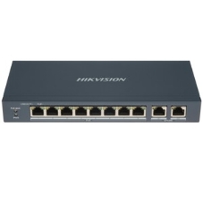 Коммутатор Hikvision DS-3E0310P-E/M, 8×100 Мбит/с PoE+ + 1×1 Гбит/с RJ45 + 1×1 Гбит/с Combo, неуправляемый