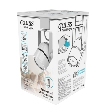 Светильник Gauss трековый цилиндр 12W 950lm 4000K 180-220V IP20 55x190мм белый LED 1/40