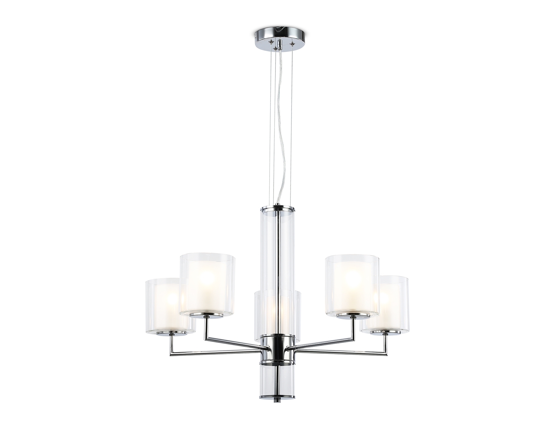 Люстра Ambrella light LH56001/5 СH/FR хром/белый матовый E14*5 max 40W D640*1260