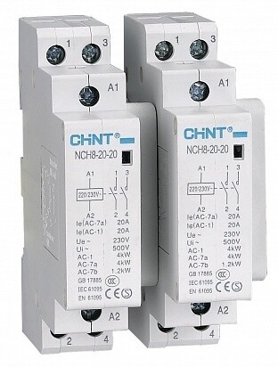 Контактор модульный CHINT модульный NCH8-20/02 20А 2НЗ AC 220/230В 50Гц