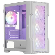 Компьютерный корпус 1STPLAYER TRILOBITE T3 белый/mATX, TG/4x 120мм LED fans inc./T3-WH-4F1-W