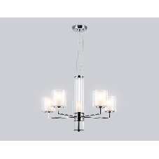 Люстра Ambrella light LH56001/5 СH/FR хром/белый матовый E14*5 max 40W D640*1260