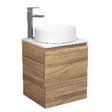 Тумба Bau Dream Blackwood 50 с дверцей, раковина BAU Dream круглая D41, смеситель для раковины высокий Hotel Still, нержавеющая сталь
