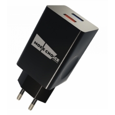Сетевое зарядное устройство MORE CHOICE NC85a 1USB+1Type-C 3.0A PD 20W+QC3.0 Type-C Type-C, черный