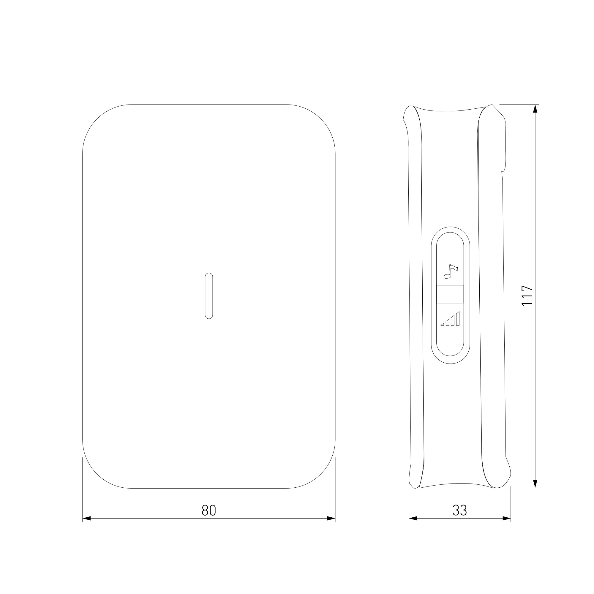 Звонок электрический бытовой (дверной) DBQ19M WL 36M IP44 / Черный