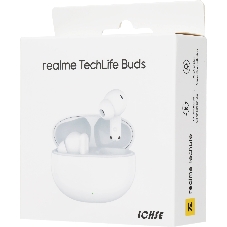 Наушники TWS Realme Buds TechLife белый, внутриканальные, Bluetooth, до 7 ч