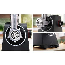 Мясорубка электрическая Bosch MFWS440B черный, 1900 Вт, 2.5 кг/мин, реверс, защита от перегрузки, насадки - 7