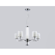 Люстра Ambrella light LH56001/5 СH/FR хром/белый матовый E14*5 max 40W D640*1260