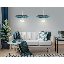 Светильник Ambrella light LH72611 WH/GR белый/бирюзовый 6W 3000K D300*260-1770