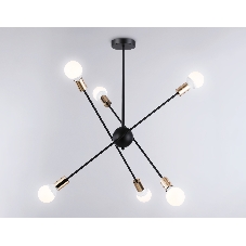 Светильник Ambrella light TR80435/6 BK/GD черный/золото E27/6 max 60W D950*730