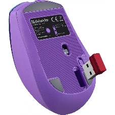 Мышь беспроводная Defender Mystery MM-301 фиолетовый, 1600 dpi, радиоканал, Bluetooth, USB, кнопки - 6