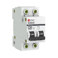 Выключатель автоматический EKF mcb4729-2-20C 2P 20А (C) 4,5кА ВА 47-29 EKF Basic