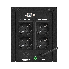 Источник бесперебойного питания ExeGate SpecialPro Smart LLB-1000.LCD.AVR.4SH.USB (1000VA/700W, LCD, AVR, 4*Schuko,USB, батарея 12V 7.2Ah - 2 шт., металлический корпус, Black)