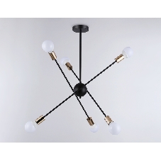 Светильник Ambrella light TR80435/6 BK/GD черный/золото E27/6 max 60W D950*730