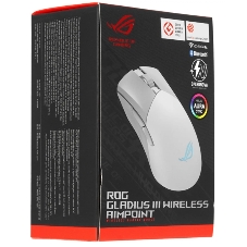 Мышь ASUS ROG GLADIUS III WL AIMPOINT, 79g, Wired, 2.4GHz RF, Bluetooth 5.1, 36K DPI sensor, 6 Prograммable Buttons, White