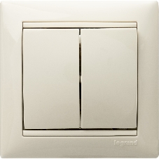 Выключатель Legrand 774305 Valena двухклавишный 10 AX(слоновая кость)