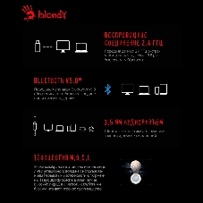 Гарнитура проводная с микрофоном A4Tech Bloody MR710 серый BT оголовье (MR710 GREY)