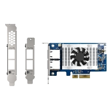 Сетевая карта QNAP QXG-10G2T-X710 LAN Expansion Card, PCIe Gen 3, Two 10GbE (10G/5G/2.5G/1G/100M)) Ports with SR-IOV and iSCSI, Block-based, Supports Multiple Virtual Disk Modes
